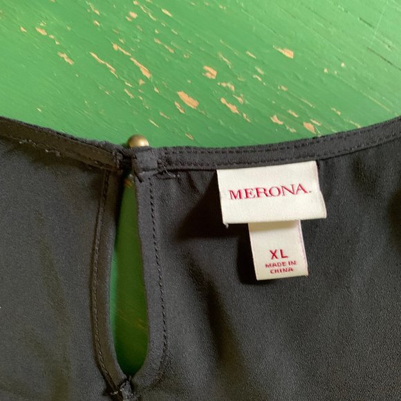 Merona black flutter neck tank size XL - Picture 5 of 5